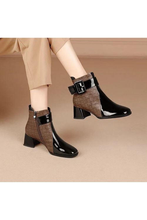 أحذية نسائية شتوية بوت قصير كعب