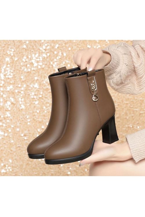 أحذية نسائية شتوية بوت قصير كعب