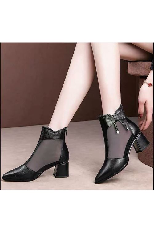 أحذية نسائية شتوية بوت قصير كعب