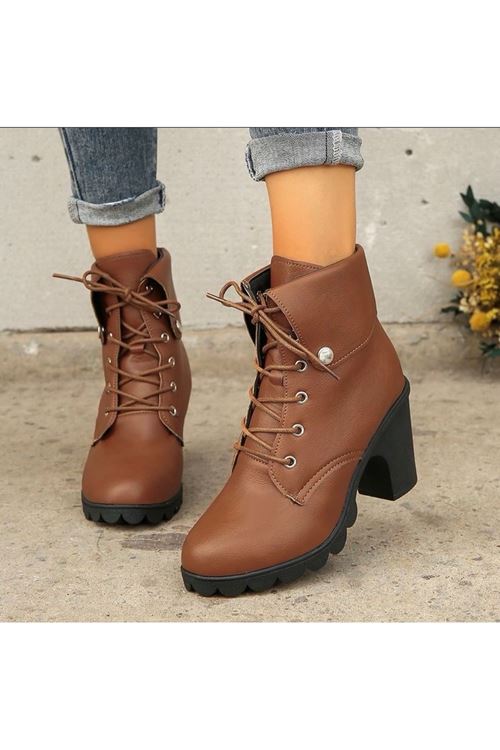 الاحذاء نسائية شتوية بوت قصير كعب