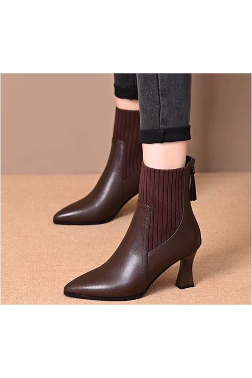 أحذية نسائية شتوية بوت قصيرة كعب 