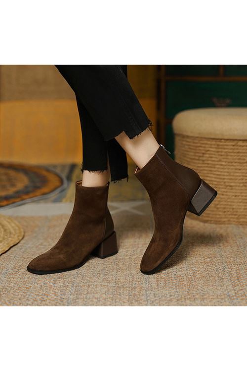 أحذية نسائية شتوية بوت قصيرة كعب 