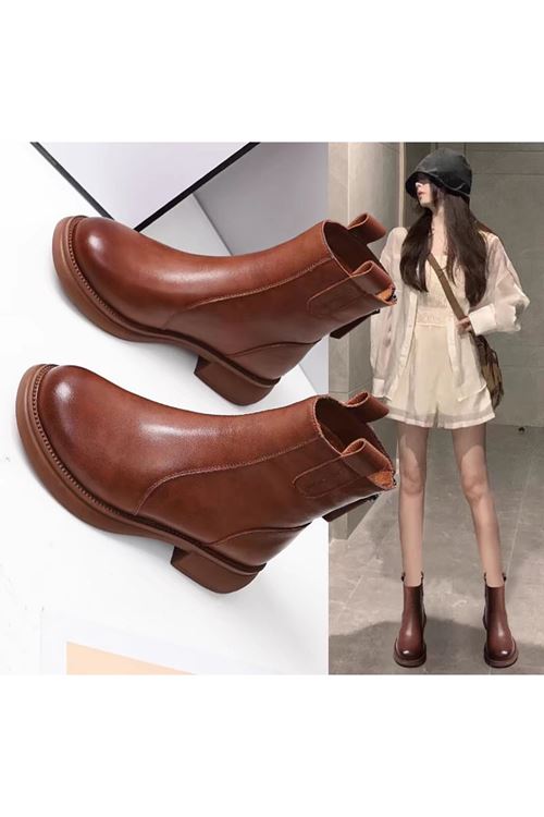 أحذية نسائية شتوية بوت قصيرة كعب 