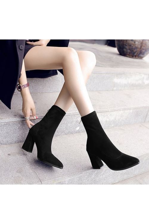 أحذية نسائية شتوية بوت قصيرة كعب 