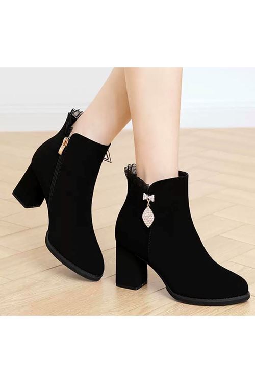 احذية نسائية شتوية بوت قصير كعب 