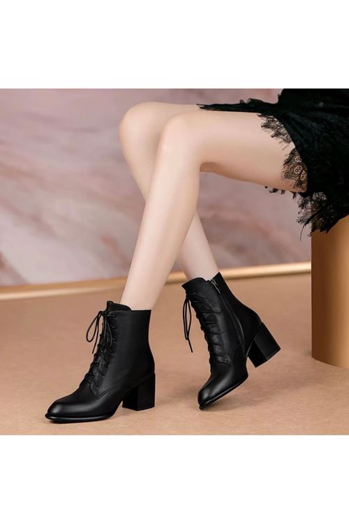 احذية نسائية شتوية بوت قصير كعب