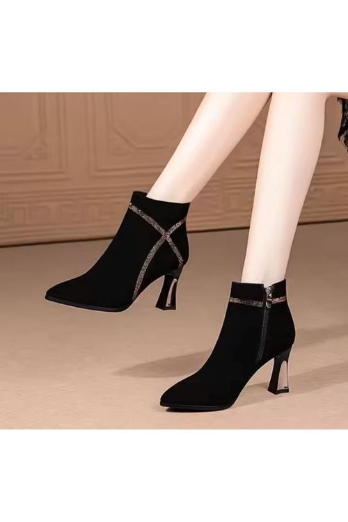 احذية نسائية شتوية بوت قصير كعب 