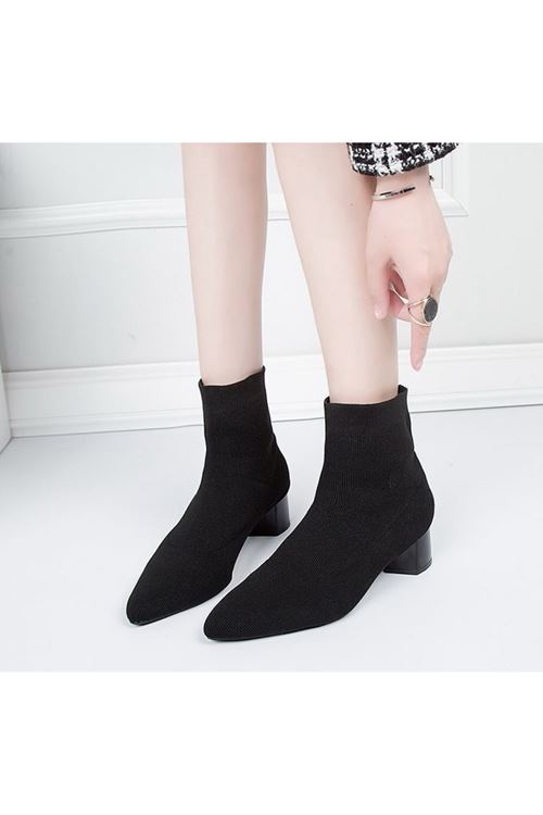 أحذية نسائية شتوية بوت قصيرة كعب