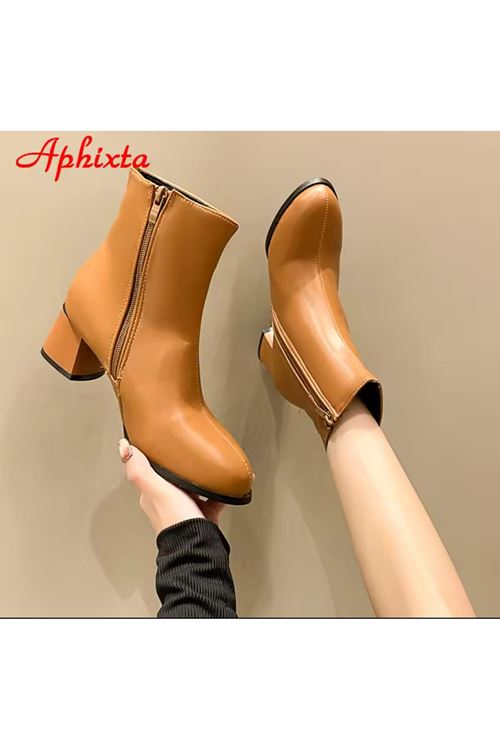 أحذية نسائية شتوية بوت قصيرة كعب 