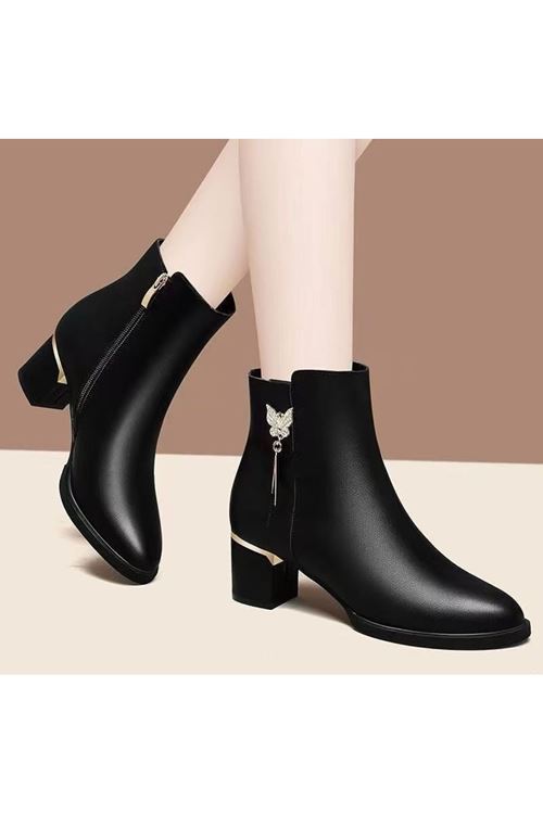 أحذية نسائية شتوية بوت قصيرة كعب 