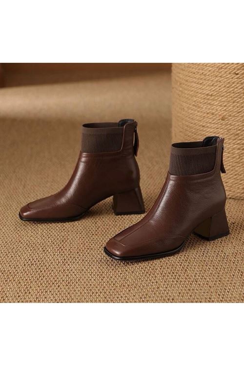 أحذية نسائية شتوية بوت قصيرة كعب  