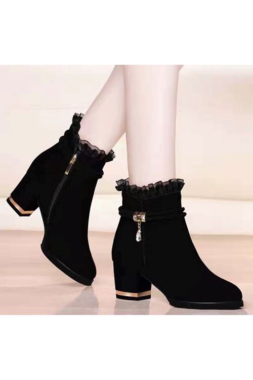 أحذية نسائية شتوية بوت قصيرة كعب   