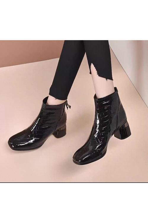 احذية نسائية شتوية بوت قصير كعب