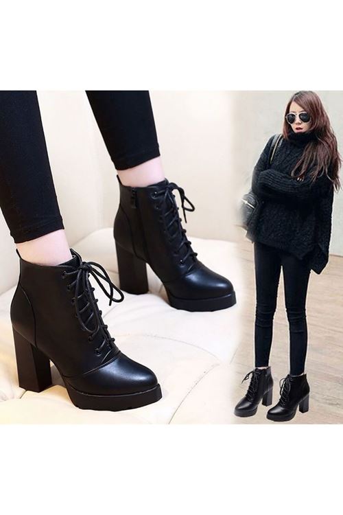 احذية نسائية شتوية بوت قصير كعب