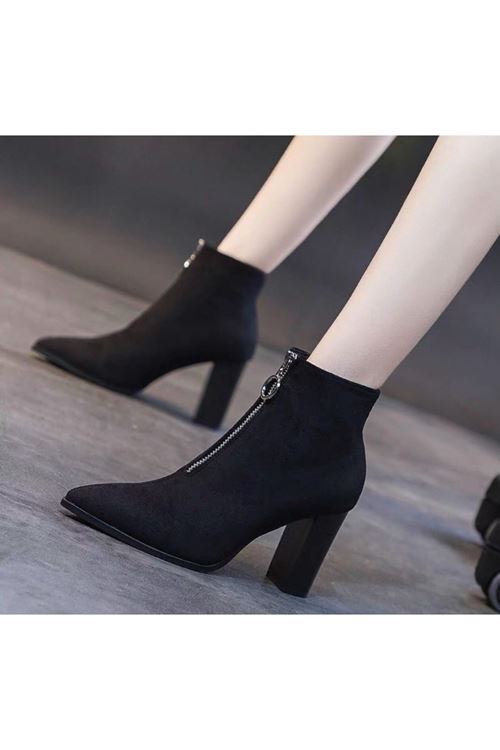 أحذية نسائية شتوية بوت قصيرة كعب