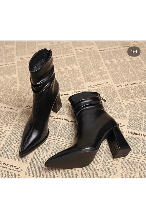 احذية نسائية شتوية بوت قصير كعب 