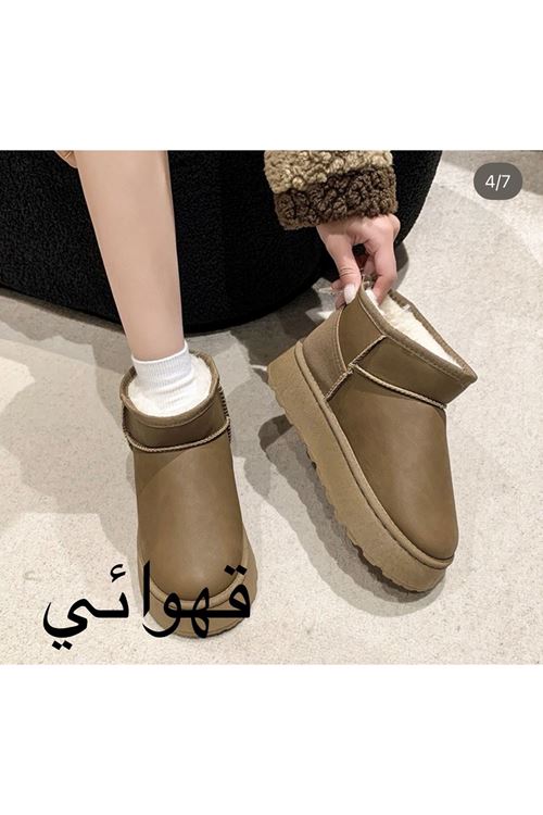 احذية نسائية شتوية بوت طويل فلات
