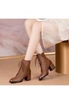 الأحذية النسائية الشتوية بوت قصير  كعب 